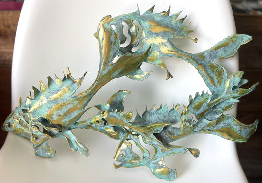 RARE LARRY HOFF COPPER METAL FISH WALL ART