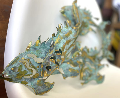 RARE LARRY HOFF COPPER METAL FISH WALL ART