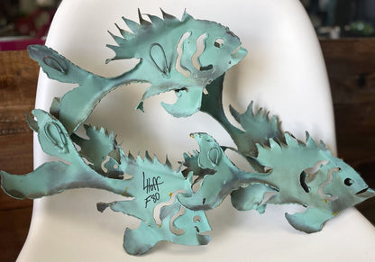 RARE LARRY HOFF COPPER METAL FISH WALL ART