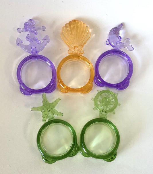 COLORFUL COASTAL NAPKIN RINGS SET OF 5