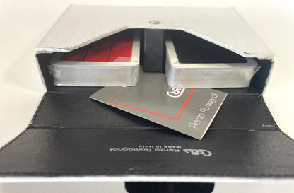 RENZO ROMAGNOLI PLAYING CARDS IN LEATHER BOX