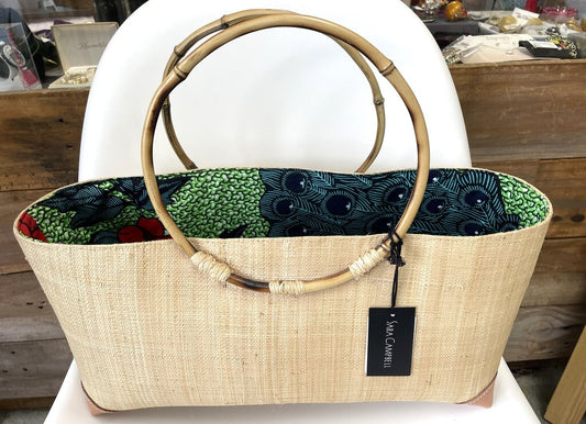 SARA CAMPBELL TOTE WITH BAMBOO HANDLE NWT