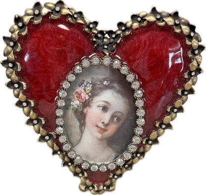 RARE VICTORIAN JAY STRONGWATER HEART PICTURE FRAME