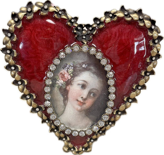 RARE VICTORIAN JAY STRONGWATER HEART PICTURE FRAME