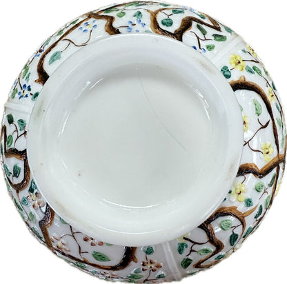 ANTIQUE MILK GLASS CHALLINOR TAYLOR TREE OF LIFE BOWL