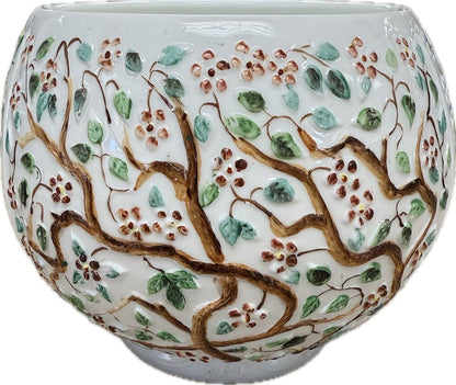 ANTIQUE MILK GLASS CHALLINOR TAYLOR TREE OF LIFE BOWL