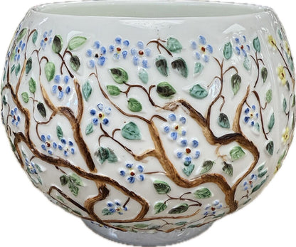 ANTIQUE MILK GLASS CHALLINOR TAYLOR TREE OF LIFE BOWL