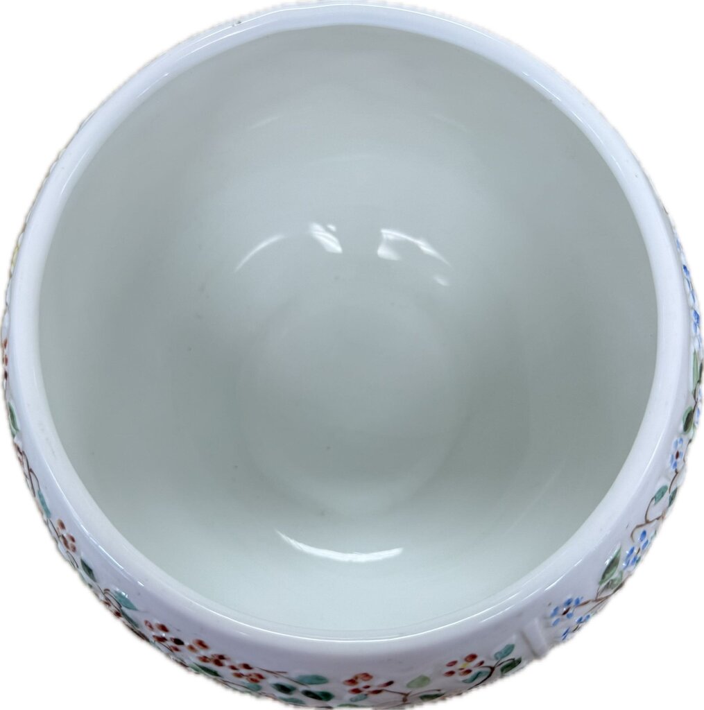 ANTIQUE MILK GLASS CHALLINOR TAYLOR TREE OF LIFE BOWL