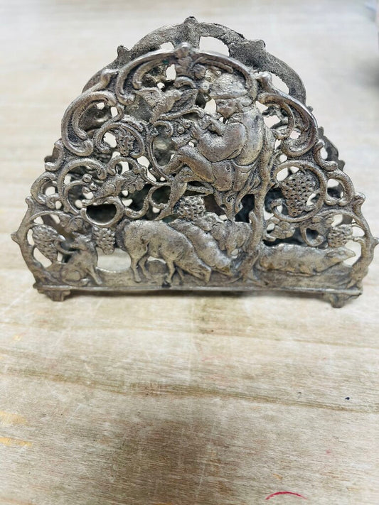 VINTAGE HAZORFIM 890 SILVER NAPKIN/LETTER HOLDER