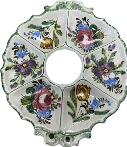 VINTAGE ITALIAN FLORAL DIVIDED SERVER