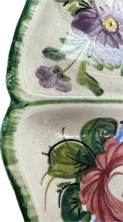 VINTAGE ITALIAN FLORAL DIVIDED SERVER