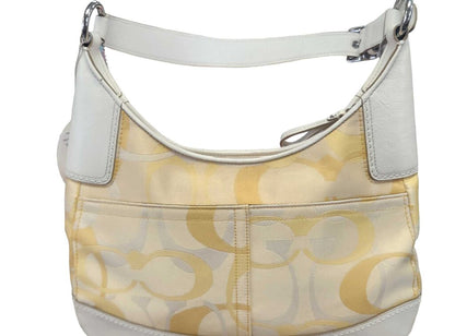 AUTHENTIC COACH HOBO SHOULDER BAG PURSE YELLOW WHITE F13336 SPRING SUMMER