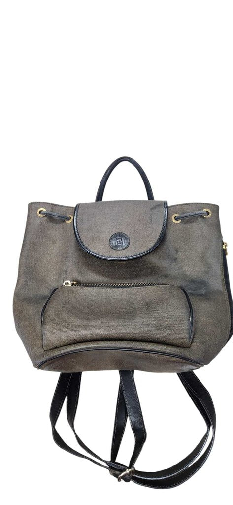 FENDI MINI BEIGE LEATHER BACKPACK