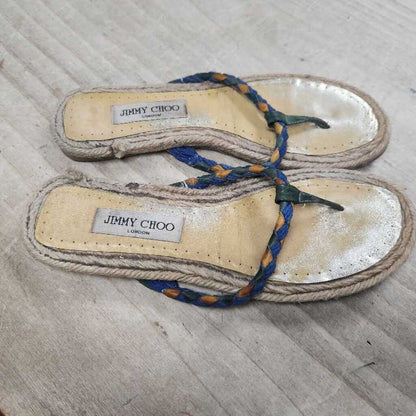JIMMY CHOO LEATHER FLIP FLOPS SIZE 9