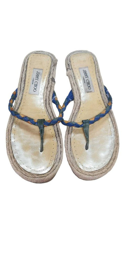 JIMMY CHOO LEATHER FLIP FLOPS SIZE 9