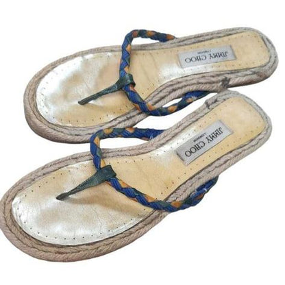 JIMMY CHOO LEATHER FLIP FLOPS SIZE 9