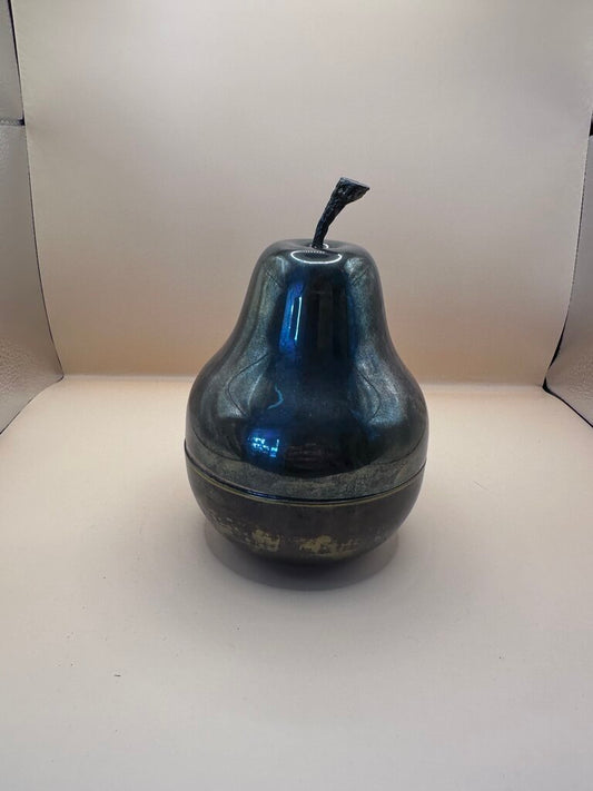 VINTAGE SILVER PLATED PEAR LIDDED CONTAINER