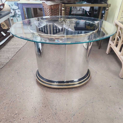 SILVER OVAL SIDE TABLE