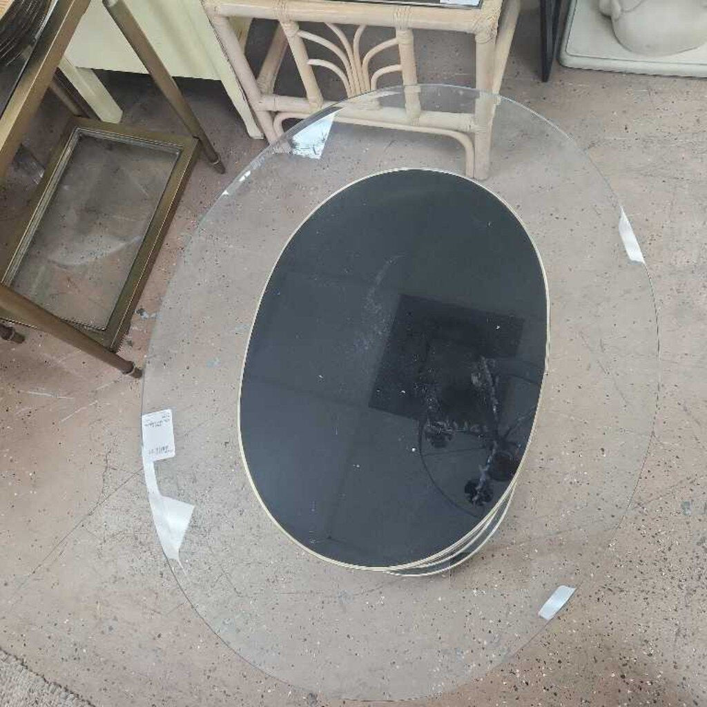 SILVER OVAL SIDE TABLE