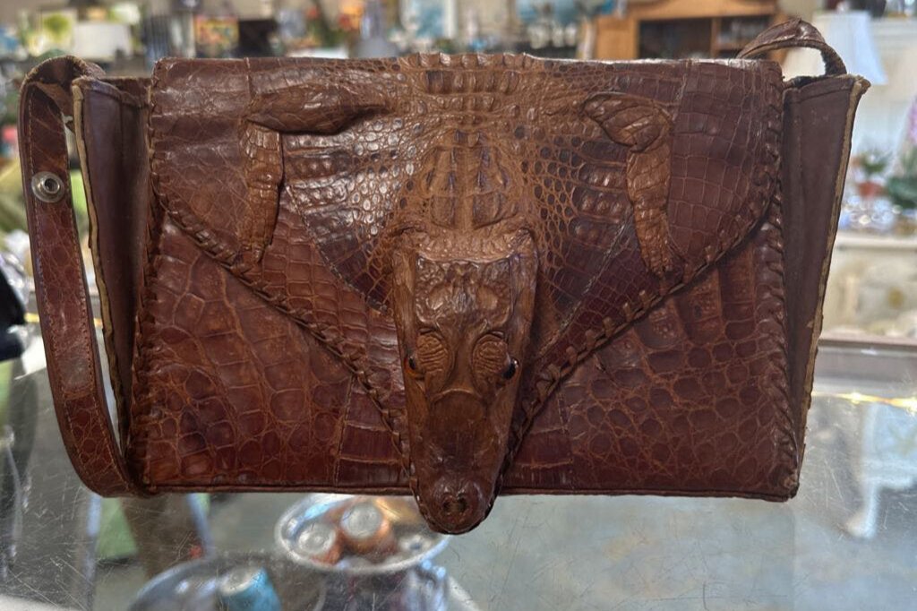 Vintage Genuine Alligator Purse Handbag With Head Body Legs