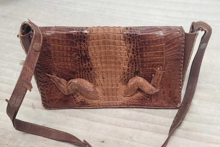 Vintage Genuine Alligator Purse Handbag With Head Body Legs