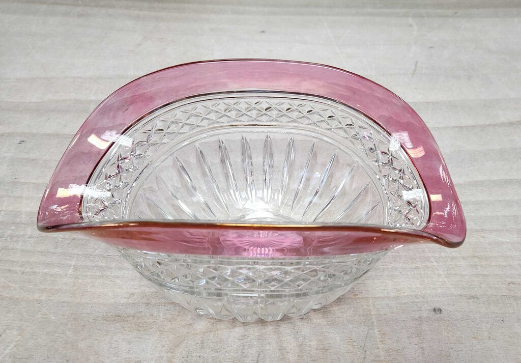 PINK GLASS CANDY DISH