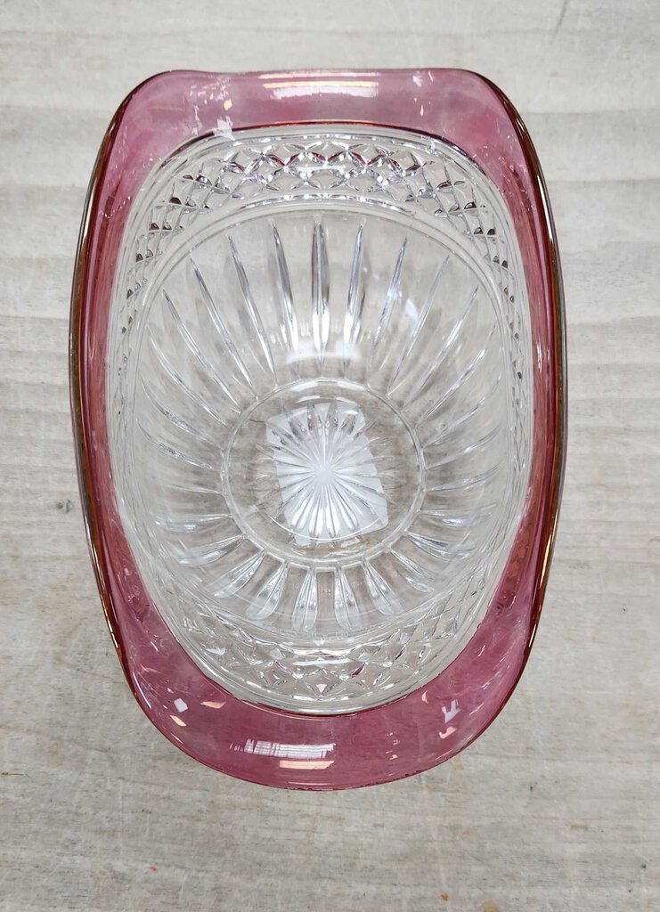 PINK GLASS CANDY DISH