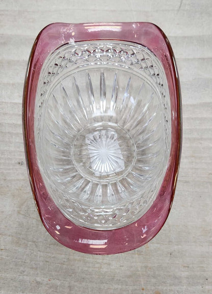 PINK GLASS CANDY DISH