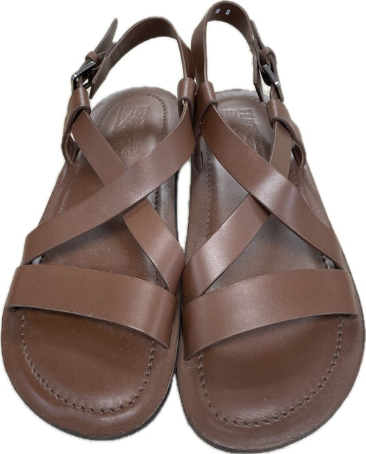 SALVATORE FERRAGAMO LEATHER NOSTRO SANDALS BROWN (NEW) UK SIZE10