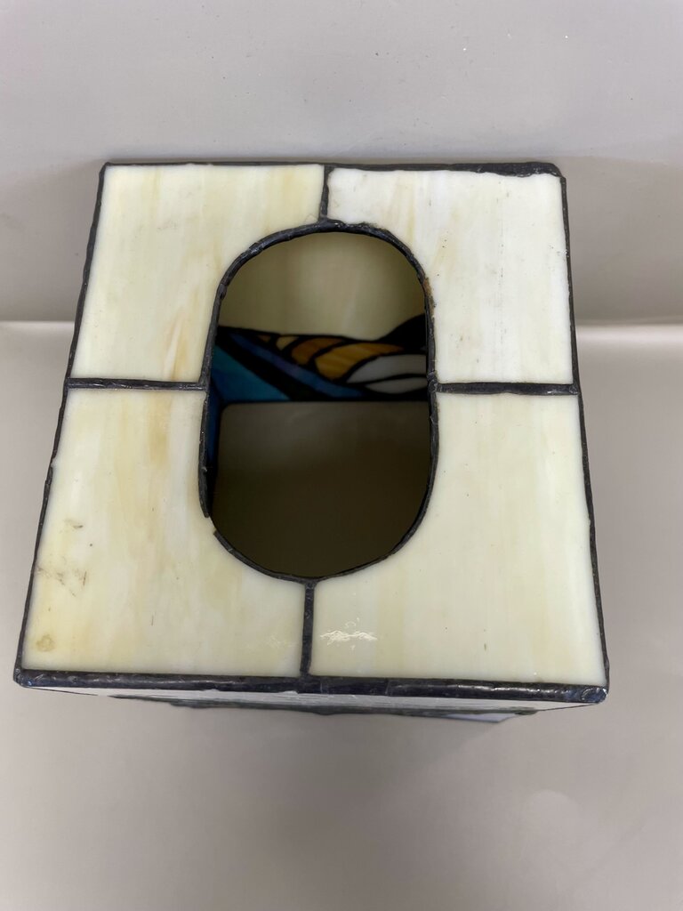 COASTAL STAINED GLASS TISSUE BOX