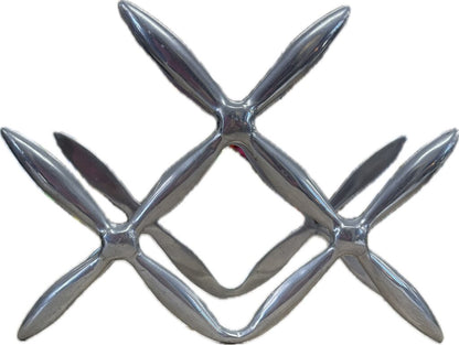 VINTAGE MCM PROPELLER STYLE TABLETOP BOTTLE RACK