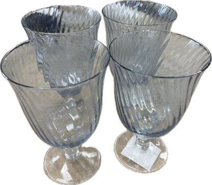 VILLA BELLA LUNA PFALTZGRAFF BLUE GOLBET GLASSES SET OF 4