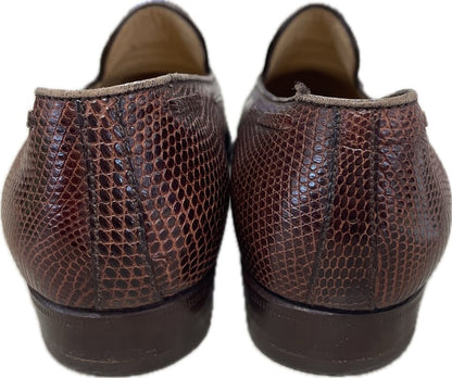 VINTAGE GUCCI LIZARD SKIN LOAFERS SIZE:36.5