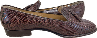 VINTAGE GUCCI LIZARD SKIN LOAFERS SIZE:36.5