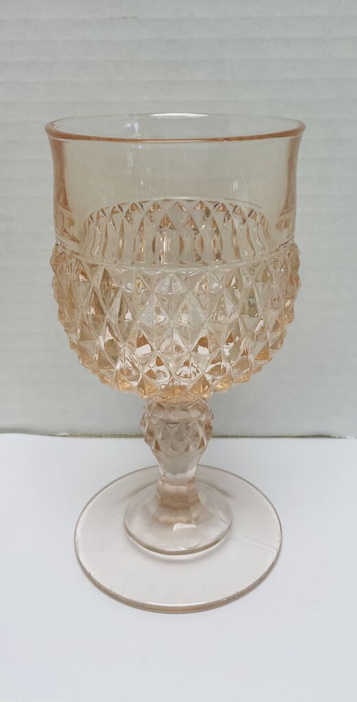 DIAMOND POINT PINK WATER GOBLET SET OF 4