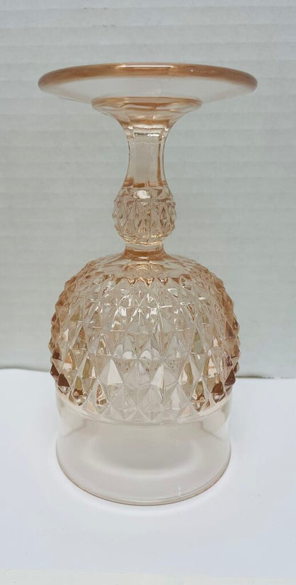 DIAMOND POINT PINK WATER GOBLET SET OF 4