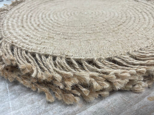 BOHO ROUND NATURAL WEAVE PLACEMAT SET OF 4