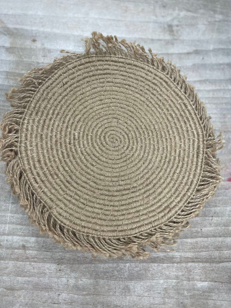 BOHO ROUND NATURAL WEAVE PLACEMAT SET OF 4