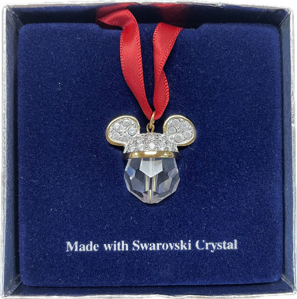 DISNEY GALLERY X SWAROVSKI CRYSTAL MICKEY EAR ORNAMENT