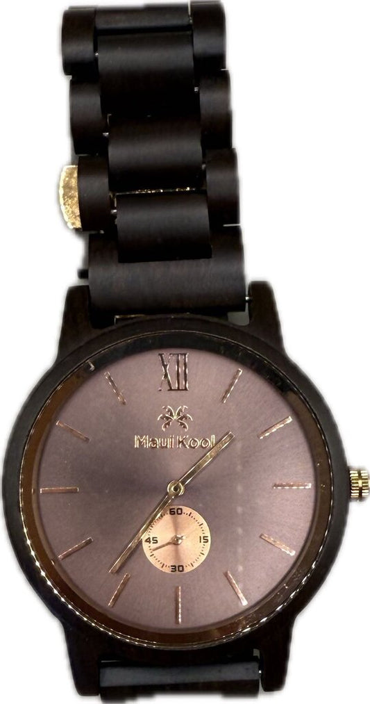 MAUI KOOL WOODEN BAND WATCH
