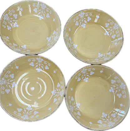 RARE CERAMICHE UMBRE BY TIRIDUZZI YELLOW CERAMIC DISHES SET OF 12