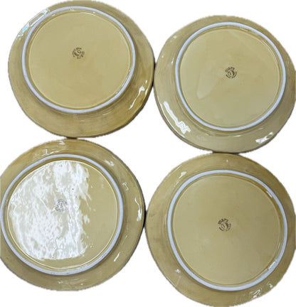 RARE CERAMICHE UMBRE BY TIRIDUZZI YELLOW CERAMIC DISHES SET OF 12