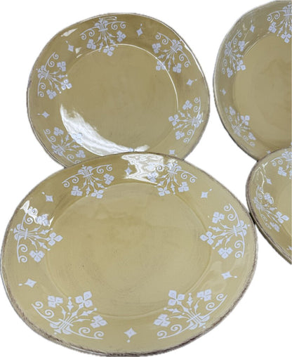 RARE CERAMICHE UMBRE BY TIRIDUZZI YELLOW CERAMIC DISHES SET OF 12