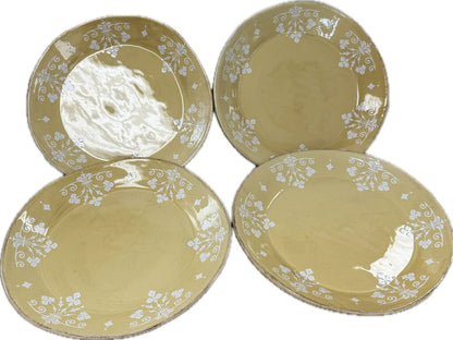 RARE CERAMICHE UMBRE BY TIRIDUZZI YELLOW CERAMIC DISHES SET OF 12