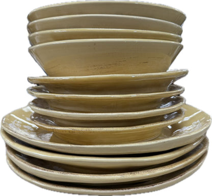 RARE CERAMICHE UMBRE BY TIRIDUZZI YELLOW CERAMIC DISHES SET OF 12