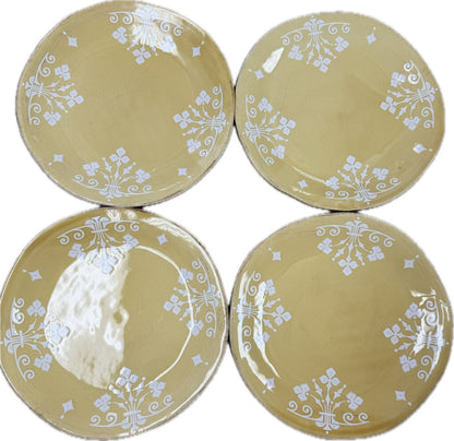 RARE CERAMICHE UMBRE BY TIRIDUZZI YELLOW CERAMIC DISHES SET OF 12