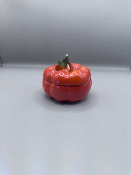 VINTAGE LIDDED TOMATO TRINKET BOX