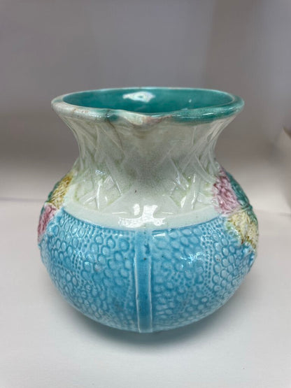 VINTAGE MAJOLICA POTTERY MINI PITCHER