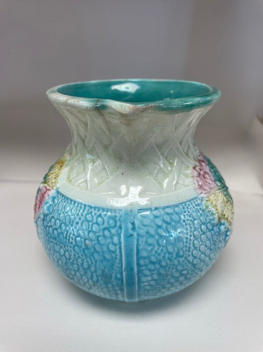 VINTAGE MAJOLICA POTTERY MINI PITCHER