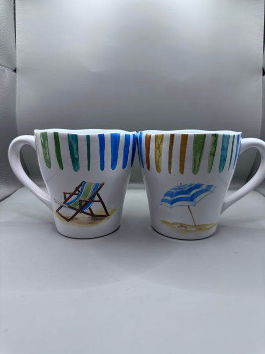 222 FIFTH BEACH MUGS SET OF 2